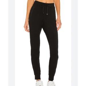 Alo Yoga Urban Moto Sweat Pant Loungewear Jogger in Black Medium